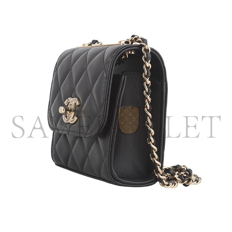 Ch*el trend mini crossbody bag in lamb with gold cc chain a81633 (11*11*5.5cm)